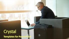  Presentation with waiting room - Theme consisting of vip airport - businessman in waiting room connected background and a  colored foreground