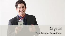  Presentation with vip - Amazing PPT theme having vip card - special tag for business man backdrop and a light gray colored foreground