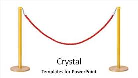  Presentation with rope - Audience pleasing presentation theme consisting of vip protection - golden velvet rope barrier isolated backdrop and a white colored foreground