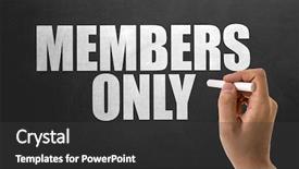  Presentation with members - Beautiful PPT layouts featuring vip protection - members only backdrop and a dark gray colored foreground