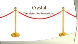  Presentation with red and white - Slides having vip protection - red velvet rope barrier isolated background and a cream colored foreground