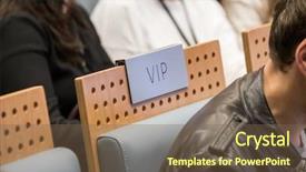  Presentation with vip - Cool new PPT layouts with vip seat at conference hall backdrop and a violet colored foreground