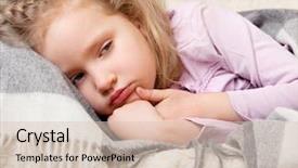  Presentation with viral - Presentation having viral infection - illness child little girl wrapped background and a  colored foreground