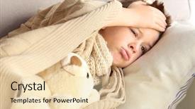  Presentation with bed - Beautiful presentation featuring viral infection - small sick boy in bed backdrop and a lemonade colored foreground