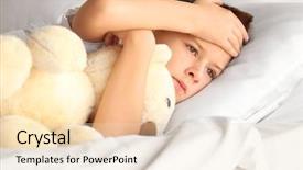  Presentation with viral - Colorful theme enhanced with viral infection - small sick boy with teddy backdrop and a lemonade colored foreground