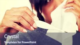  Presentation with viral - PPT theme having viral infection - young sick woman checking her background and a ocean colored foreground