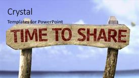  Presentation with viral - Cool new slides with viral marketing - time to share wooden sign backdrop and a light blue colored foreground