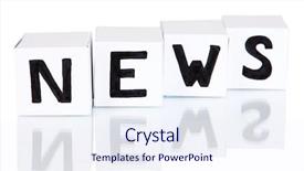  Presentation with news paper - Presentation design with young brunet woman looking down background and a coral colored foreground