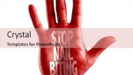  Presentation with viral - PPT layouts consisting of viral skin infection - stop nail biting written background and a coral colored foreground