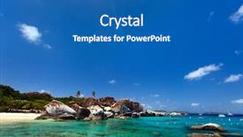  Presentation with virgin islands - PPT layouts with virgen - baths beach area major tourist background and a ocean colored foreground