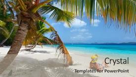  Presentation with white sand - Colorful slide set enhanced with virgin - back view of a young backdrop and a mint green colored foreground