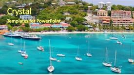  Presentation with caribbean - PPT theme with virgin - panorama of cruz bay background and a tawny brown colored foreground