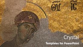  Presentation with hagia sophia - Slide deck having virgin-a-byzantine-mosaic background and a violet colored foreground