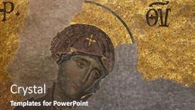  Presentation with hagia sophia - Theme consisting of maggi - fresh herbs and mezzaluna isolated background and a soft green colored foreground