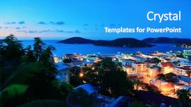  Presentation with virgin islands - Colorful slide set enhanced with virgin islands st thomas mountain backdrop and a teal colored foreground