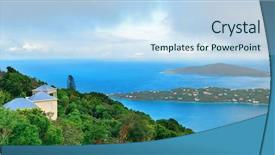  Presentation with virgin islands - Presentation theme having virgin islands st thomas panorama background and a sky blue colored foreground