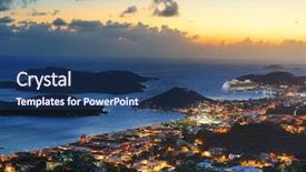  Presentation with virgin islands - Colorful slide set enhanced with production process of textile backdrop and a coral colored foreground