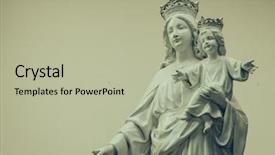  Presentation with baby jesus - Slides consisting of virgin mary and baby jesus background and a mint green colored foreground