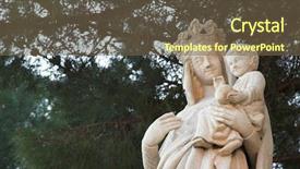  Presentation with virgin mary - Colorful slide set enhanced with virgin mary and jesus backdrop and a violet colored foreground