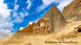  Presentation with virgin mary - Presentation theme having virgin-mary-church-selime-yaprakhisar background and a yellow colored foreground