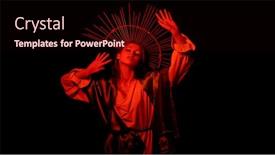  Presentation with virgin mary - Presentation design with virgin-mary-portrait-in-red background and a wine colored foreground