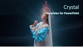  Presentation with virgin mary - Slide set enhanced with virgin-mary-portrait background and a navy blue colored foreground