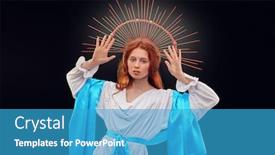  Presentation with virgin mary - Audience pleasing presentation consisting of virgin-mary-portrait backdrop and a teal colored foreground