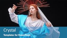  Presentation with virgin mary - Slides enhanced with virgin-mary-portrait background and a teal colored foreground