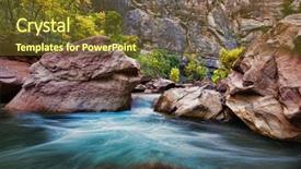 Presentation with national - PPT theme consisting of virgin narrows river in zion background and a tawny brown colored foreground