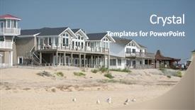  Presentation with ocean - Cool new PPT theme with virginia beach - beachfront homes overlooking the ocean backdrop and a seafoam green colored foreground