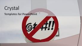  Presentation with virginia - Presentation design featuring virginia beach - sign prohibiting profanity background and a light gray colored foreground