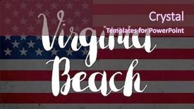  Presentation with virginia - Audience pleasing PPT theme consisting of virginia beach written with hand backdrop and a  colored foreground