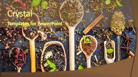  Presentation with black tea - Audience pleasing presentation consisting of virious kinds of tea backdrop and a tawny brown colored foreground
