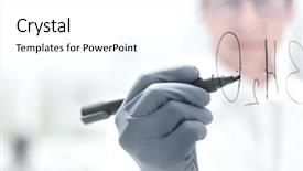  Presentation with scientist - Slides having virology - background image scientist making notes background and a white colored foreground