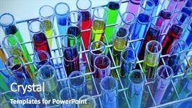  Presentation with test tubes - Colorful presentation enhanced with virology - closeup of a pile backdrop and a ocean colored foreground