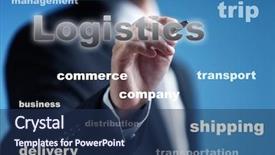  Presentation with logistics - PPT theme enhanced with virtaul manyfacturing - logistics and wholesale concept man background and a ocean colored foreground