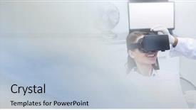  Presentation with virtual assistant - Amazing presentation having virtual assistant - dentist and woman with vr backdrop and a light blue colored foreground