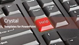  Presentation with virtual assistant - Amazing PPT layouts having virtual assistant - help key backdrop and a tawny brown colored foreground