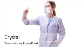  Presentation with doctor helps to get out of bed an elderly woman - Beautiful PPT layouts featuring virtual assistant - young woman doctor isolated backdrop and a white colored foreground