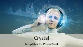  Presentation with virtual assistant - Audience pleasing slide set consisting of virtual assistant - young woman in white wearing backdrop and a lemonade colored foreground