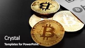  Presentation with black paper - Slide deck having virtual atm - bitcoin golden coins and paper background and a black colored foreground