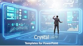  Presentation with data mining - Slide deck enhanced with virtual button in data mining background and a teal colored foreground