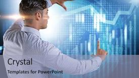  Presentation with diagram - PPT layouts with virtual button on diagram chart background and a light blue colored foreground