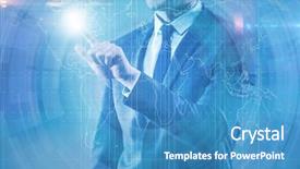  Presentation with diagram - Colorful presentation theme enhanced with virtual button on diagram chart backdrop and a teal colored foreground