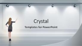  Presentation with virtual - Colorful slide set enhanced with virtual button on the wall backdrop and a light gray colored foreground