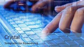  Presentation with innovative transformation - Slide set consisting of virtual desktop - using innovative technologies background and a light blue colored foreground