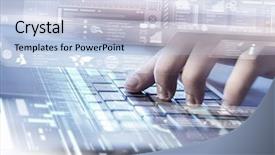  Presentation with technologies sensor - Slide set enhanced with virtual desktop - using innovative technologies background and a light blue colored foreground