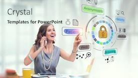  Presentation with network security - PPT layouts featuring virtual-healthcare-network-and-security background and a sky blue colored foreground