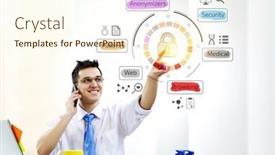  Presentation with network security - Theme consisting of virtual-healthcare-network-and-security background and a cream colored foreground