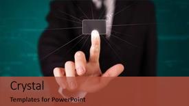  Presentation with virtual keyboard - Presentation theme enhanced with virtual keyboard - young businessman pressing high tech background and a red colored foreground